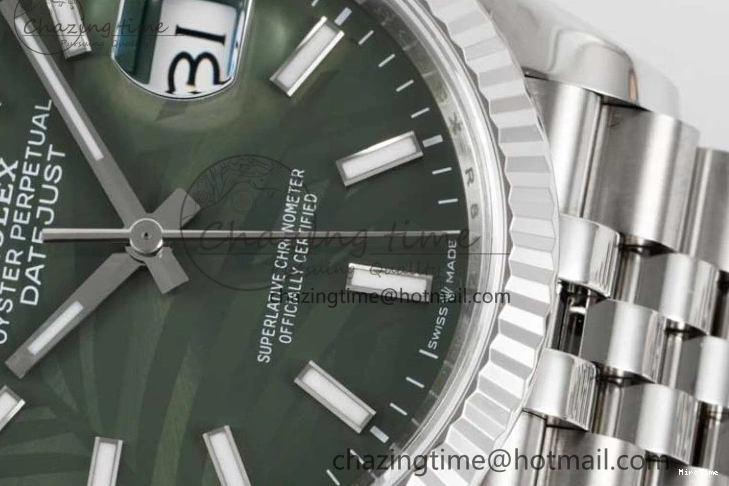 MiroTime 1227 Youthful DateJust 36 SS 116234 VSF 1:1 Best Edition 904L Steel Green Leaf Dial on Jubilee Bracelet VS 2056